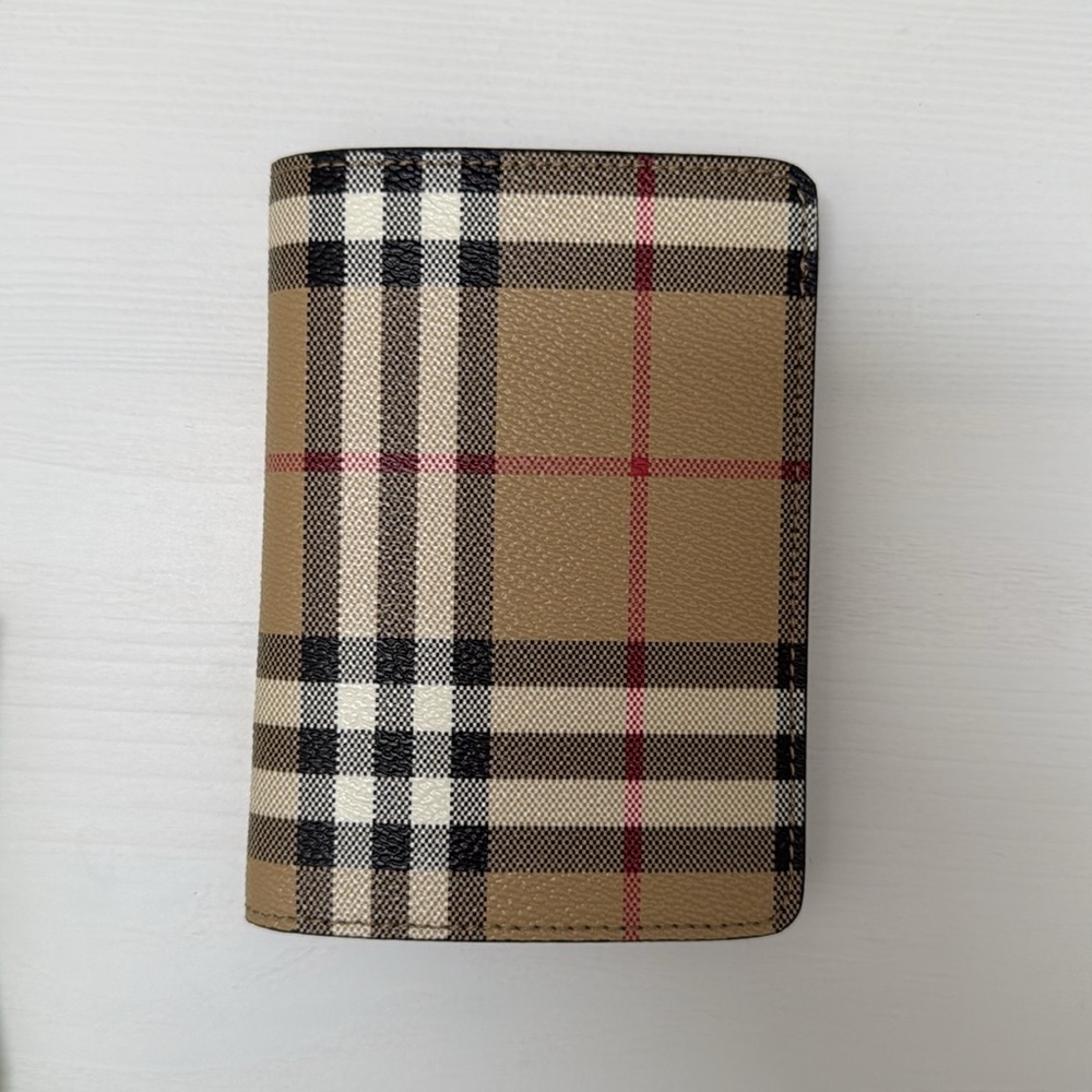 NWT Burberry Check Passport Holder